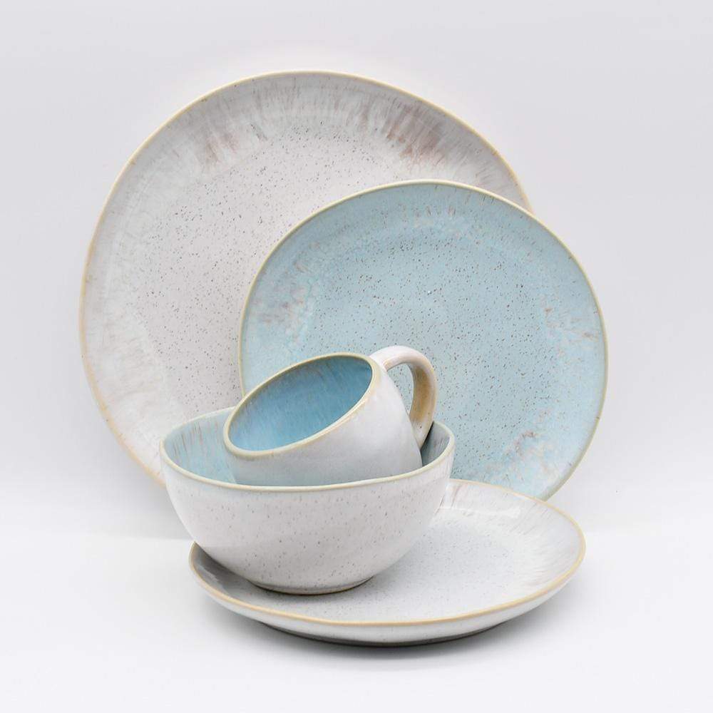 Mug en grès Blanc I Collection de vaisselle portugaise Mug en grès "Aqua" - Bleu