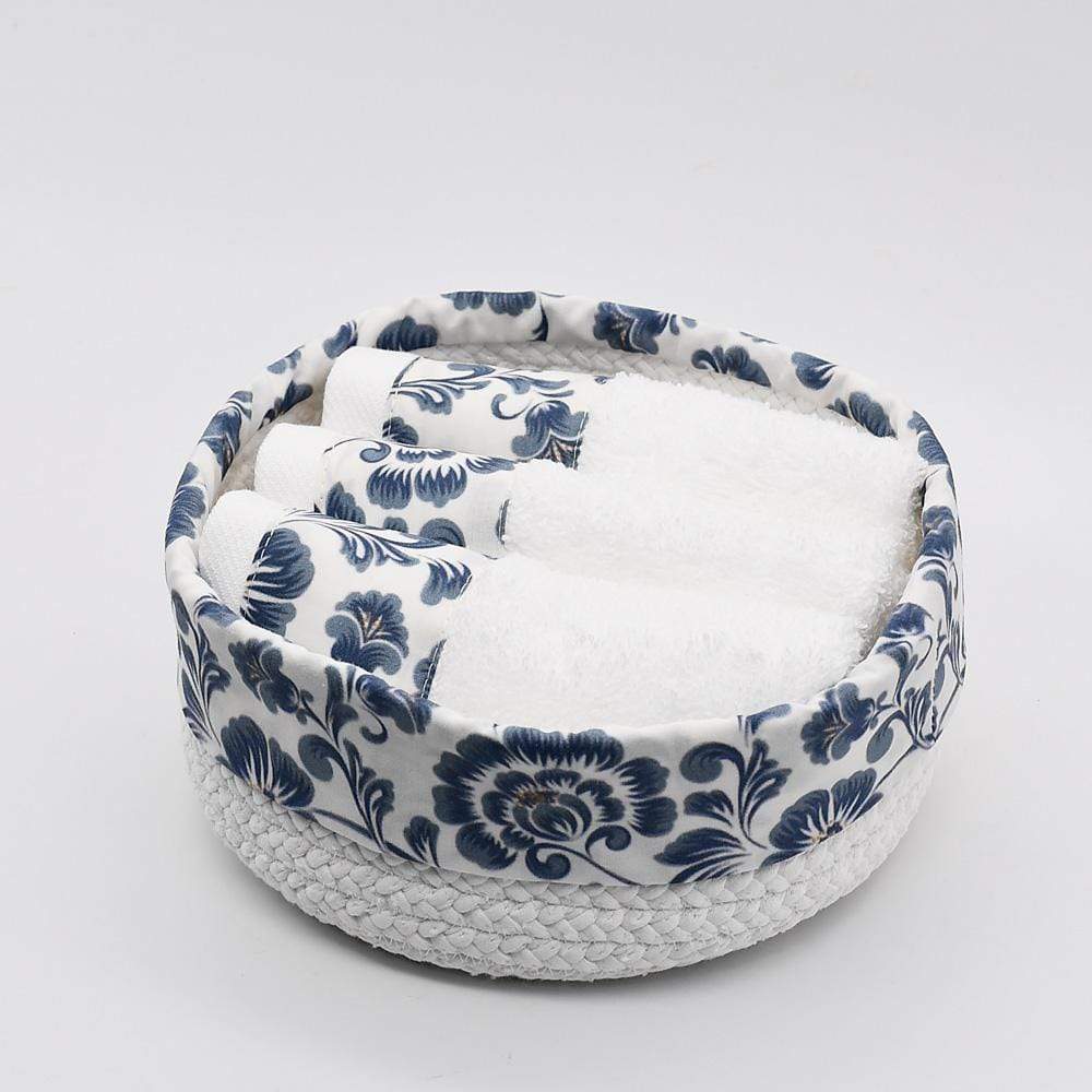 Panier en coton I Panier de salle de bains Panier en coton et ses 2 essuie mains