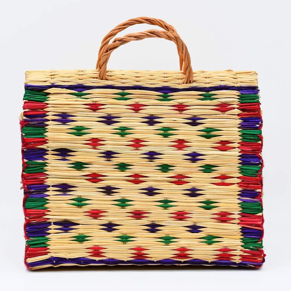 Panier en osier (jonc) 30cm - Multicolore