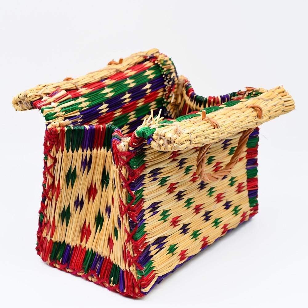 Panier en osier (jonc) 30cm - Multicolore