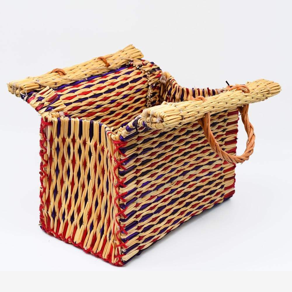 Panier en osier (jonc) 30cm - Multicolore