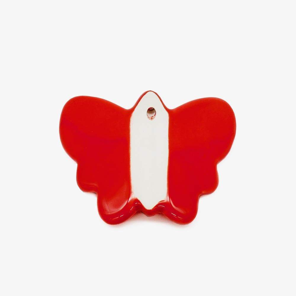 Papillon rouge en céramique I Produit artisanal du Portugal Papillon en céramique rouge