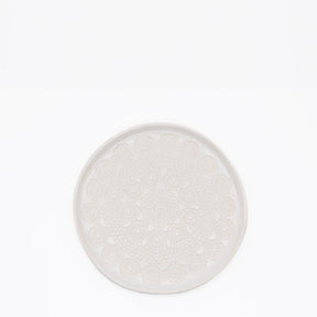 Petite assiette en céramique blanche I Motifs dentelles portugaises Assiette "Flores" blanche - 20 cm
