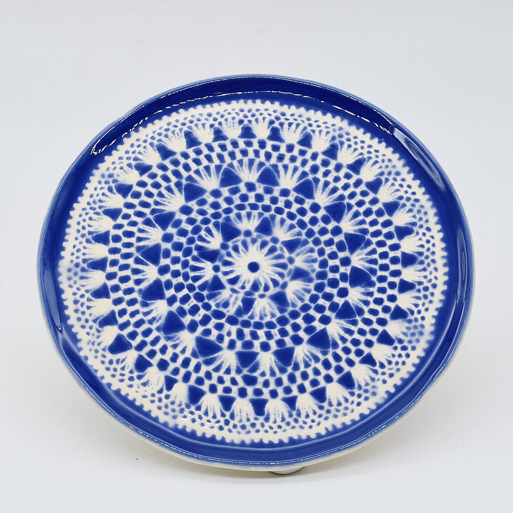 Petite assiette en céramique bleue I Motifs dentelles portugaises #DRAFT Plateau à dessert "Renda" - Bleu #2