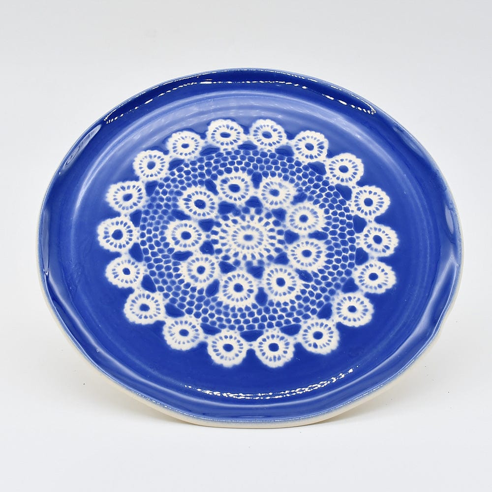 Petite assiette en céramique bleue I Motifs dentelles portugaises #DRAFT Plateau à dessert "Renda" - Bleu #5