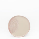 Petite assiette en céramique rose et blanche I Motifs étoile de mer Assiette "Estrela do mar" rose et blanche - 20 cm