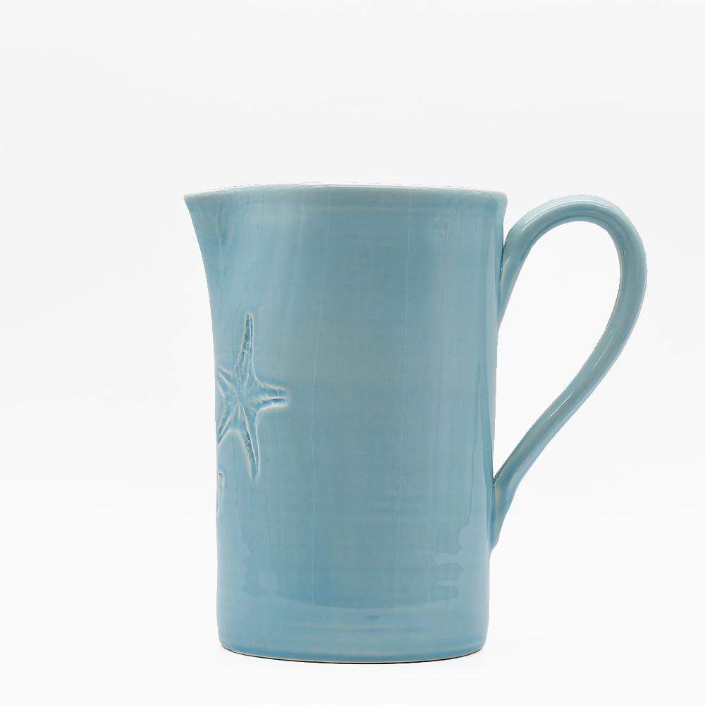 Petite assiette en céramique turquoise I Motifs étoile de mer Carafe "Estrela do mar" - Bleue
