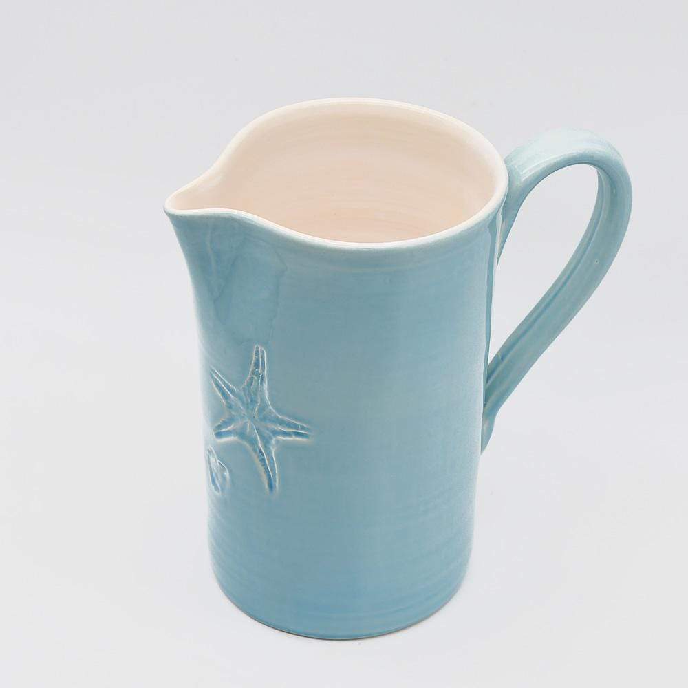 Petite assiette en céramique turquoise I Motifs étoile de mer Carafe "Estrela do mar" - Bleue