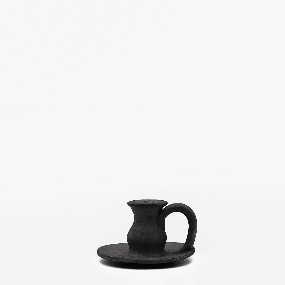 Pichet à eau Bilha de Rosca I Poterie noire de Bisalhães I Portugal Porte bougie en terre cuite noire de Bisalhães