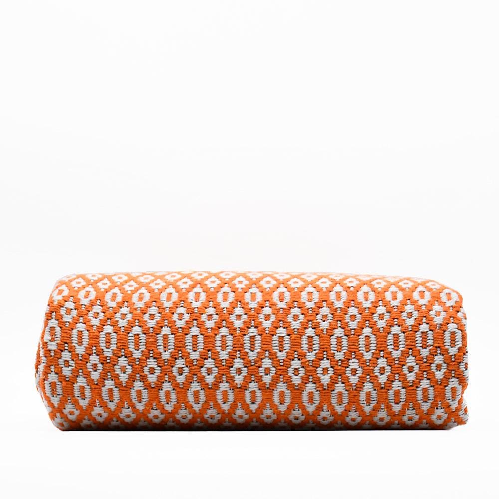 Plaid en laine et fibres naturelles orange I Textile du Portugal Plaid en laine 200x135 - Orange