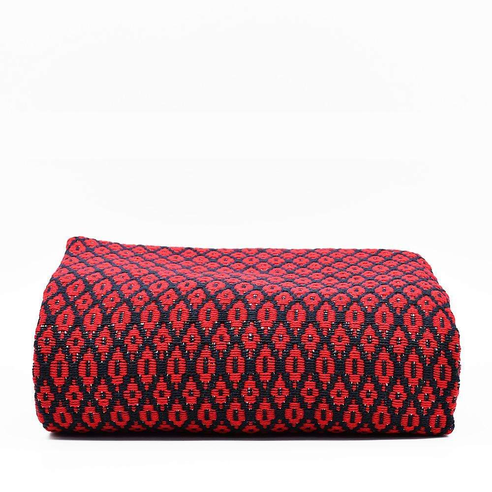 Plaid en laine et fibres naturelles rouge I Textile du Portugal Plaid en laine "Real" 200X135 - Rouge