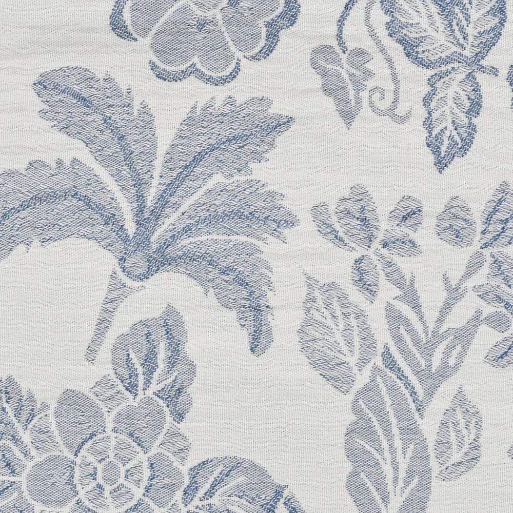 Plaid léger à franges en coton 170x120 - Bleu