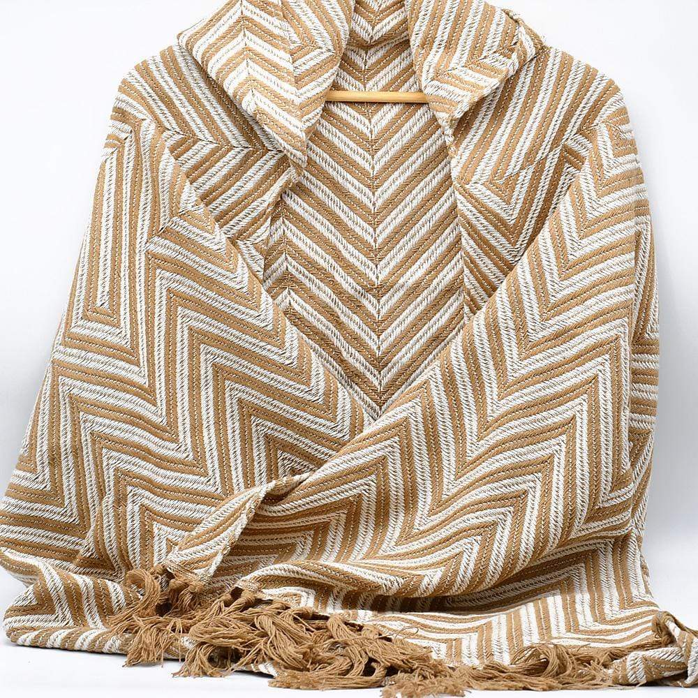 Plaid poncho en coton I Artisanat du Portugal en ligne Plaid poncho en coton Marron