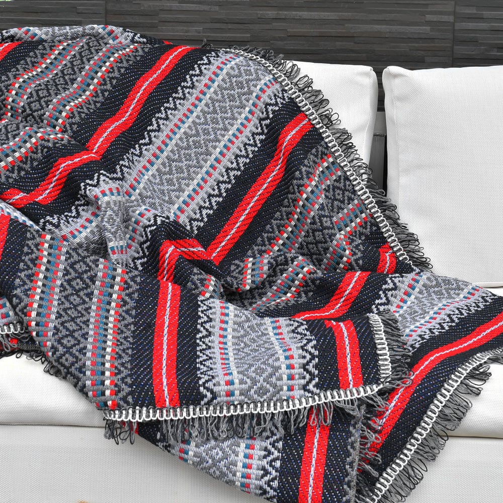 Crochet Fait Main Jolie Couverture Châle Afghan Sur Le Lit, Fait