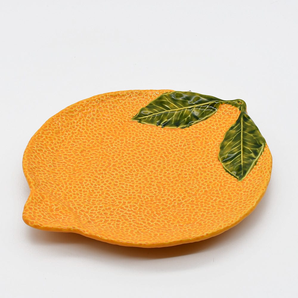 Plat creux en forme d'orange I Vaisselle artisanale du Portugal Assiette en céramique "Laranja" - 24cm