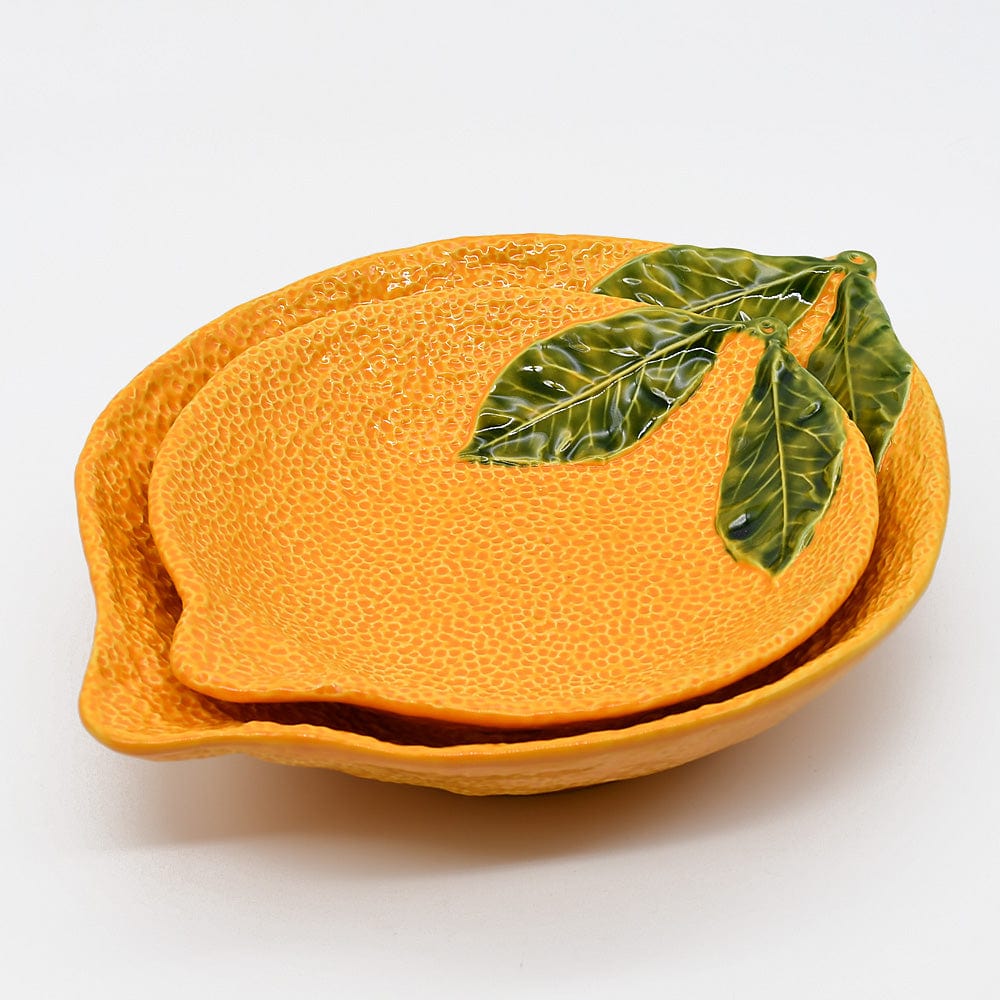Plat creux en forme d'orange I Vaisselle artisanale du Portugal Plat creux en céramique "Laranja" - 36cm