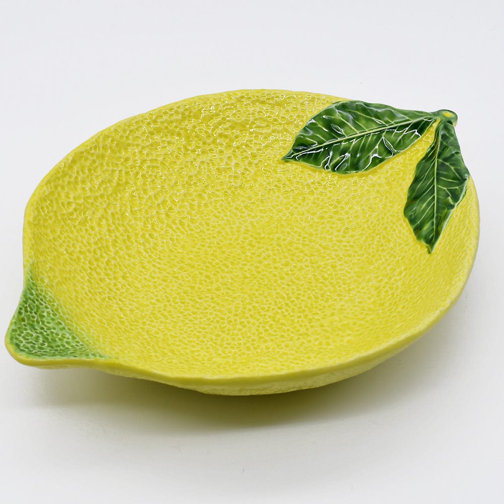 Plat creux en forme de citron I Vaisselle artisanale du Portugal Plat en céramique "Limão" - 36cm