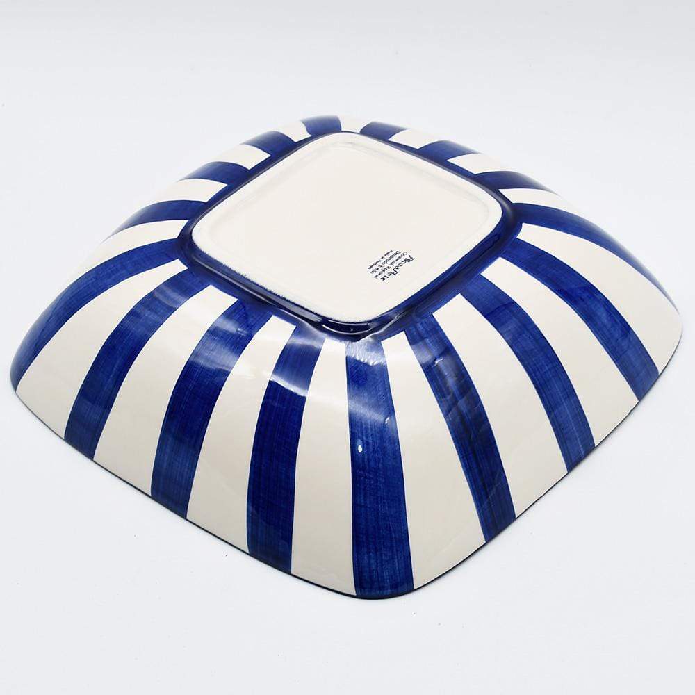 Plat de service rayé jaune et blanc I Vaisselle du Portugal en ligne Saladier "Costa Nova Mar" - Bleu