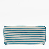 Plat de service  rectangulaire turquoise et blanc Plat de service "Costa Nova Mar" - Turquoise