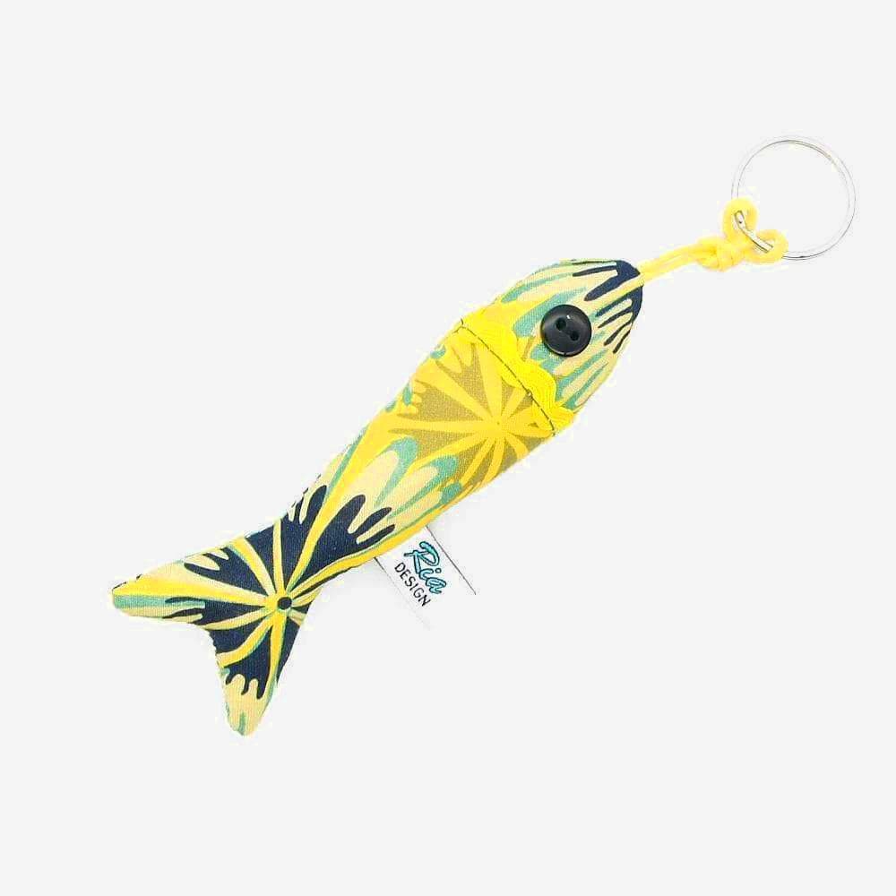 Porte clés en forme de sardine jaune Porte clés "Sardinha" Jaune
