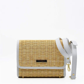 Sac à main en cuir et jonc noir I Tendance portugaise Sac en cuir et jonc