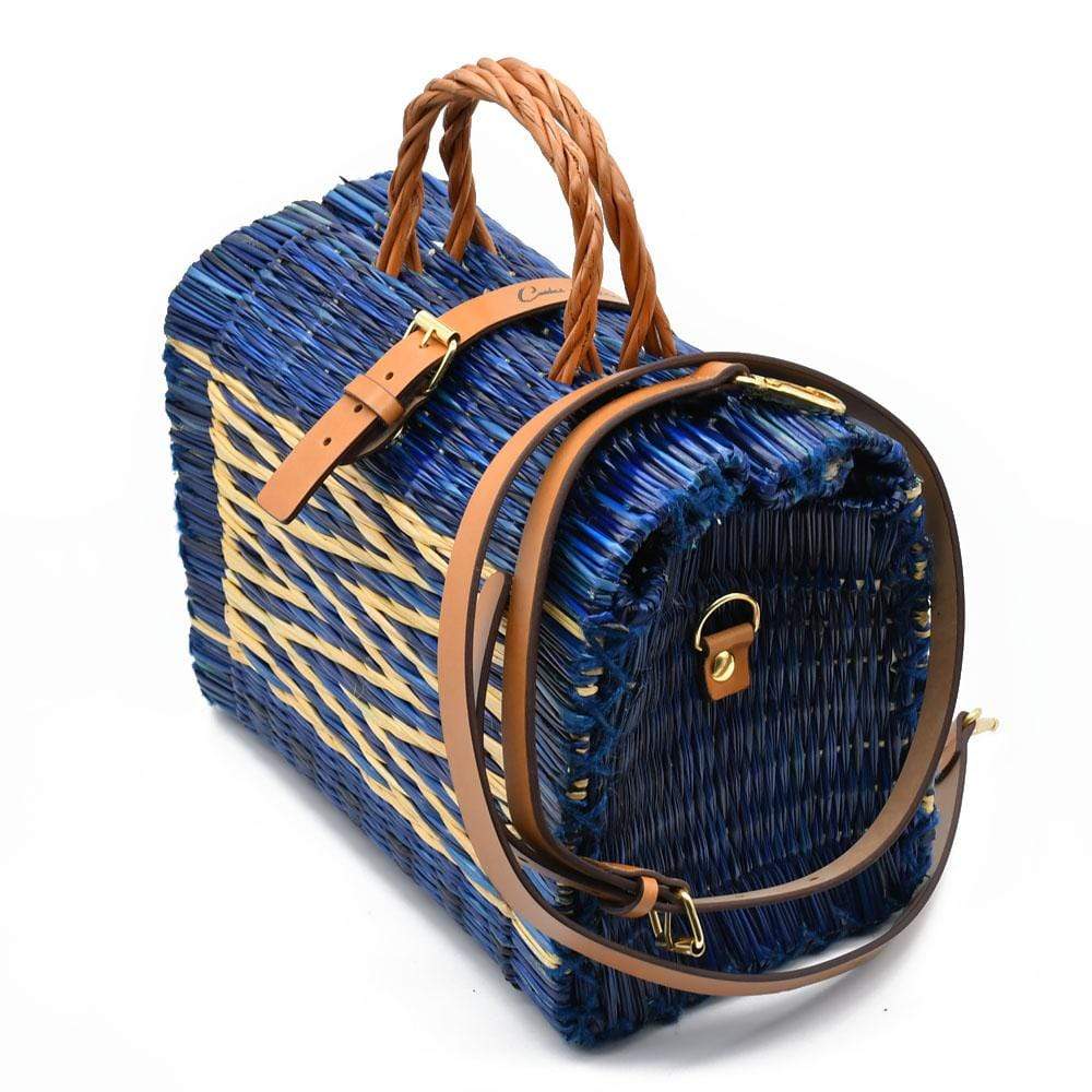 Sac cabas en jonc I Turquoise I Sac artisanal portugais Sac cabas en jonc 26cm - Turquoise