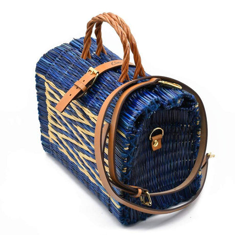 Sac cabas en jonc I Turquoise I Sac artisanal portugais Sac cabas en jonc 26cm - Turquoise