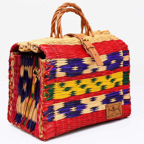 Sac cabas en jonc 30cm - Multicolore