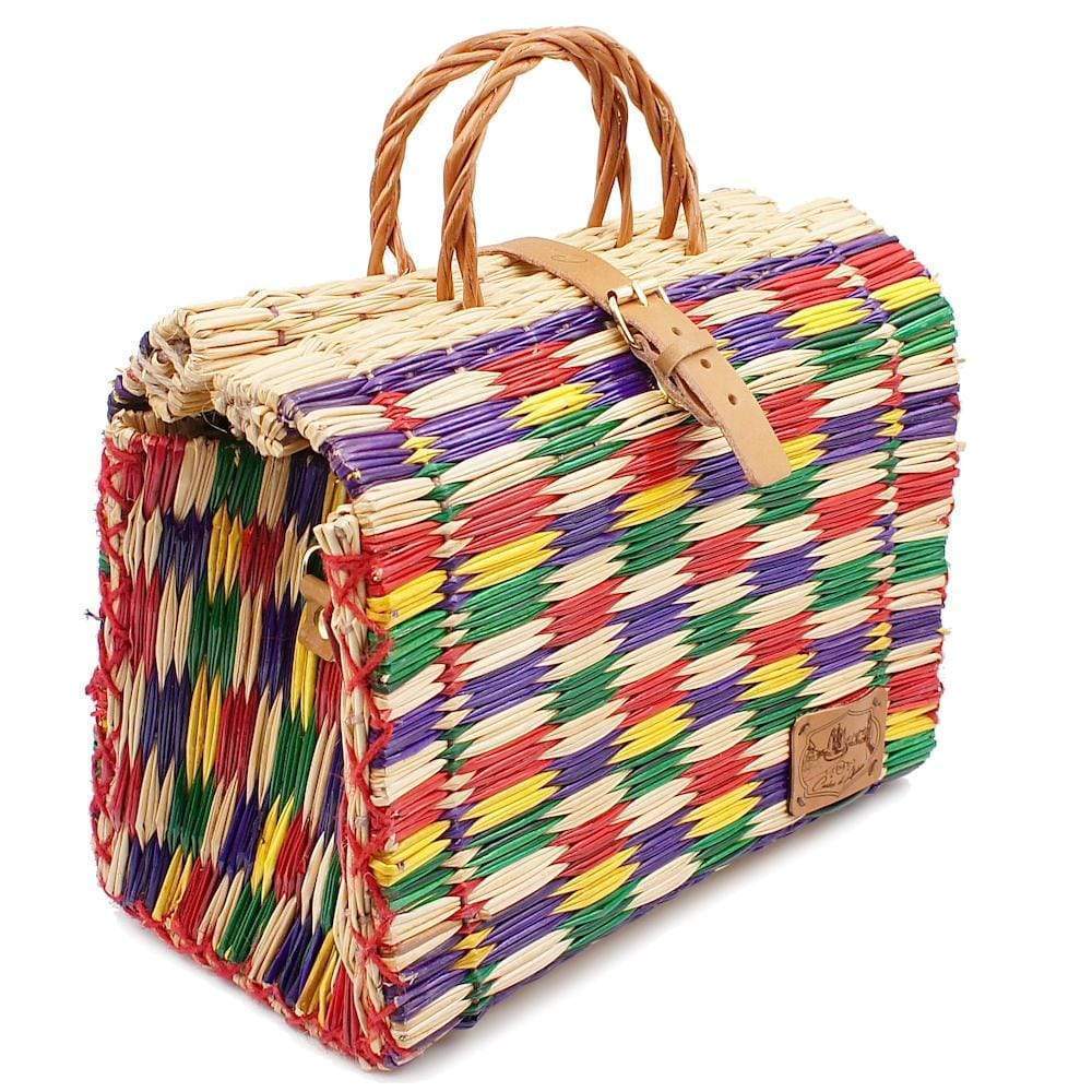 Sac cabas en jonc multicolore 30cm I Produit portugais Sac cabas en jonc 30cm - Multicolore