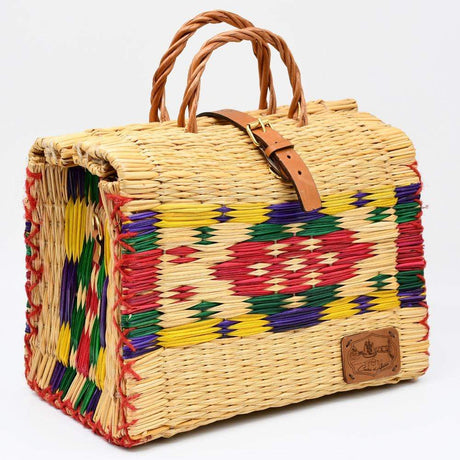 Sac cabas en jonc multicolore I Mode portugaise Sac cabas en jonc 30cm - Multicolore