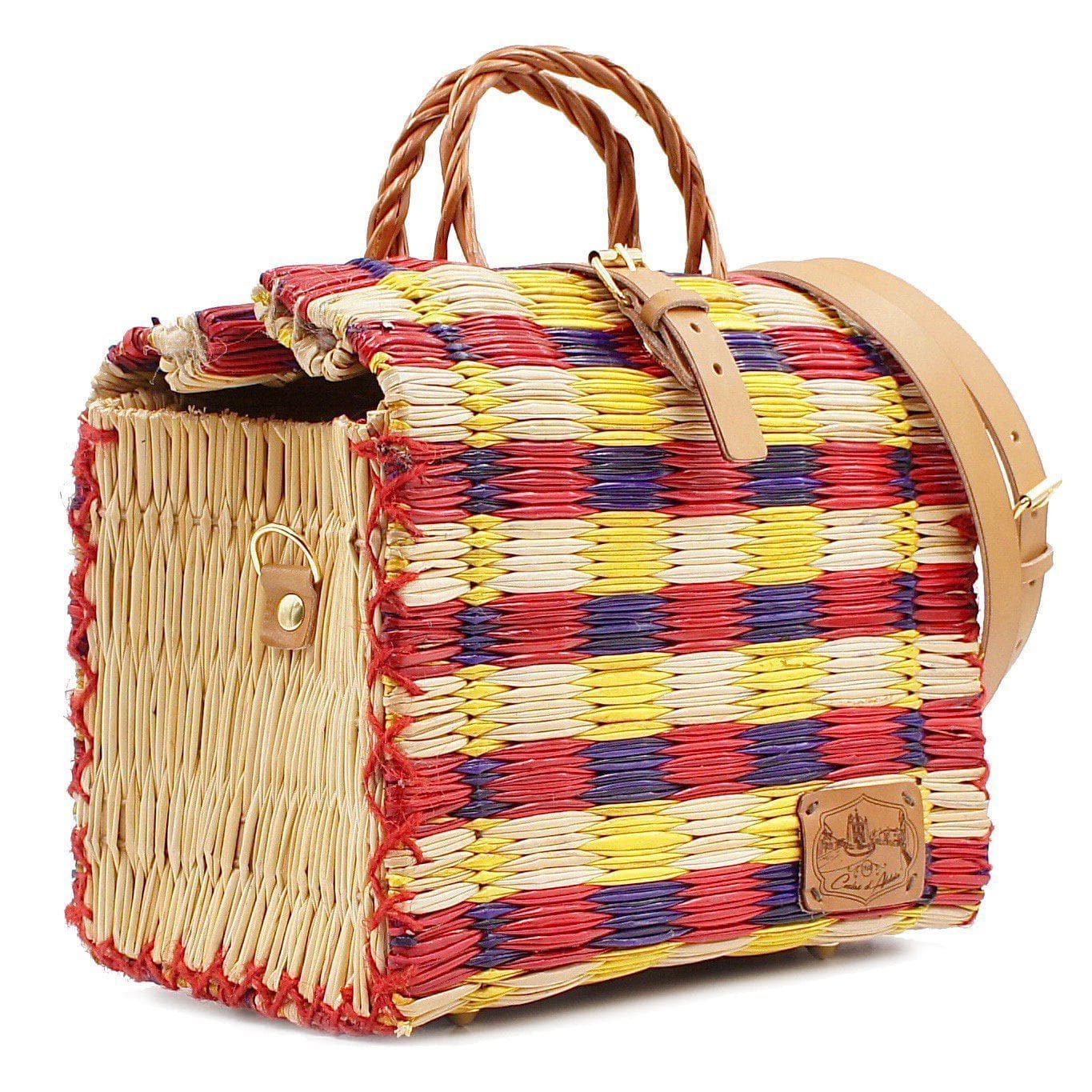 Sac cabas en jonc 26cm - Multicolore