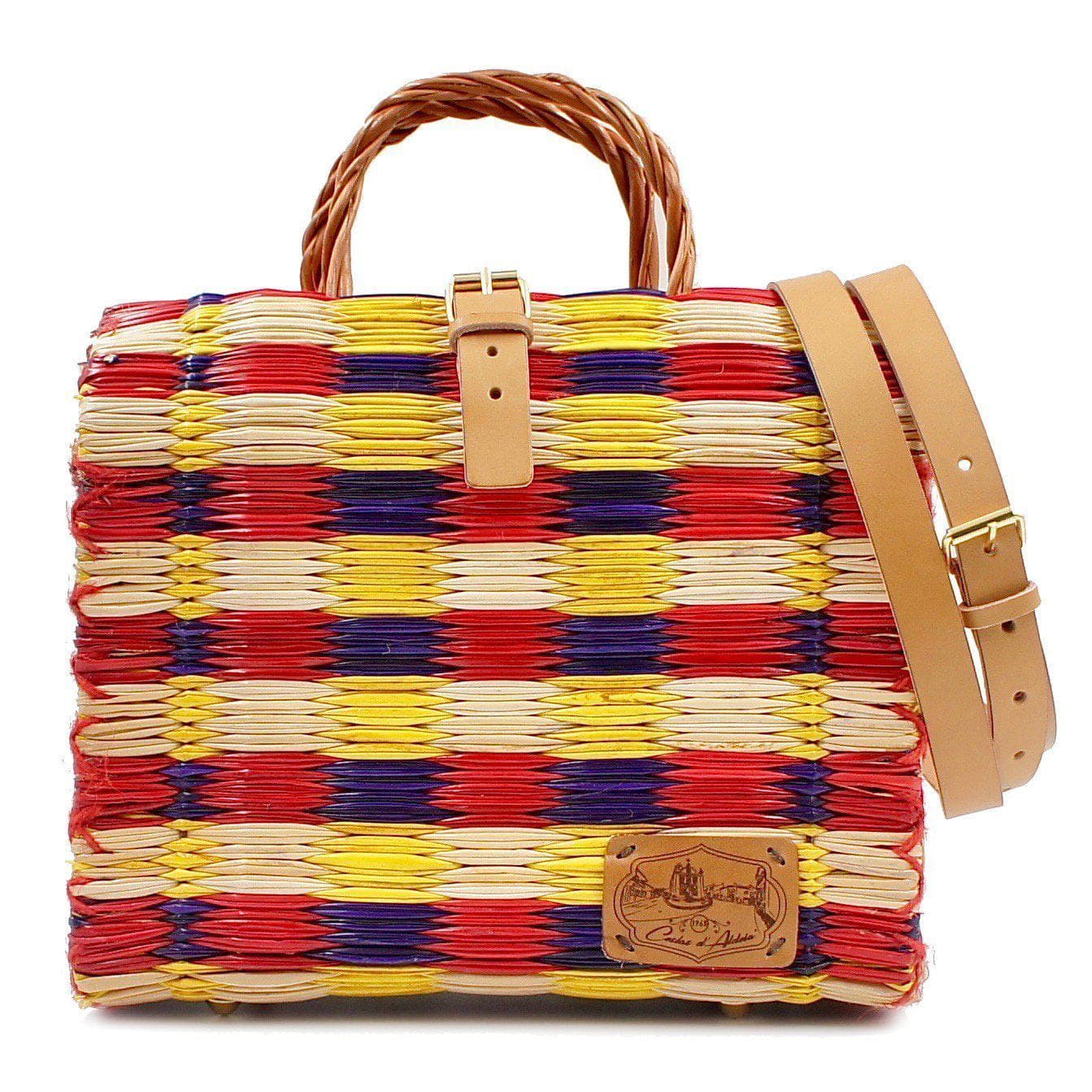 Sac cabas en jonc 26cm - Multicolore