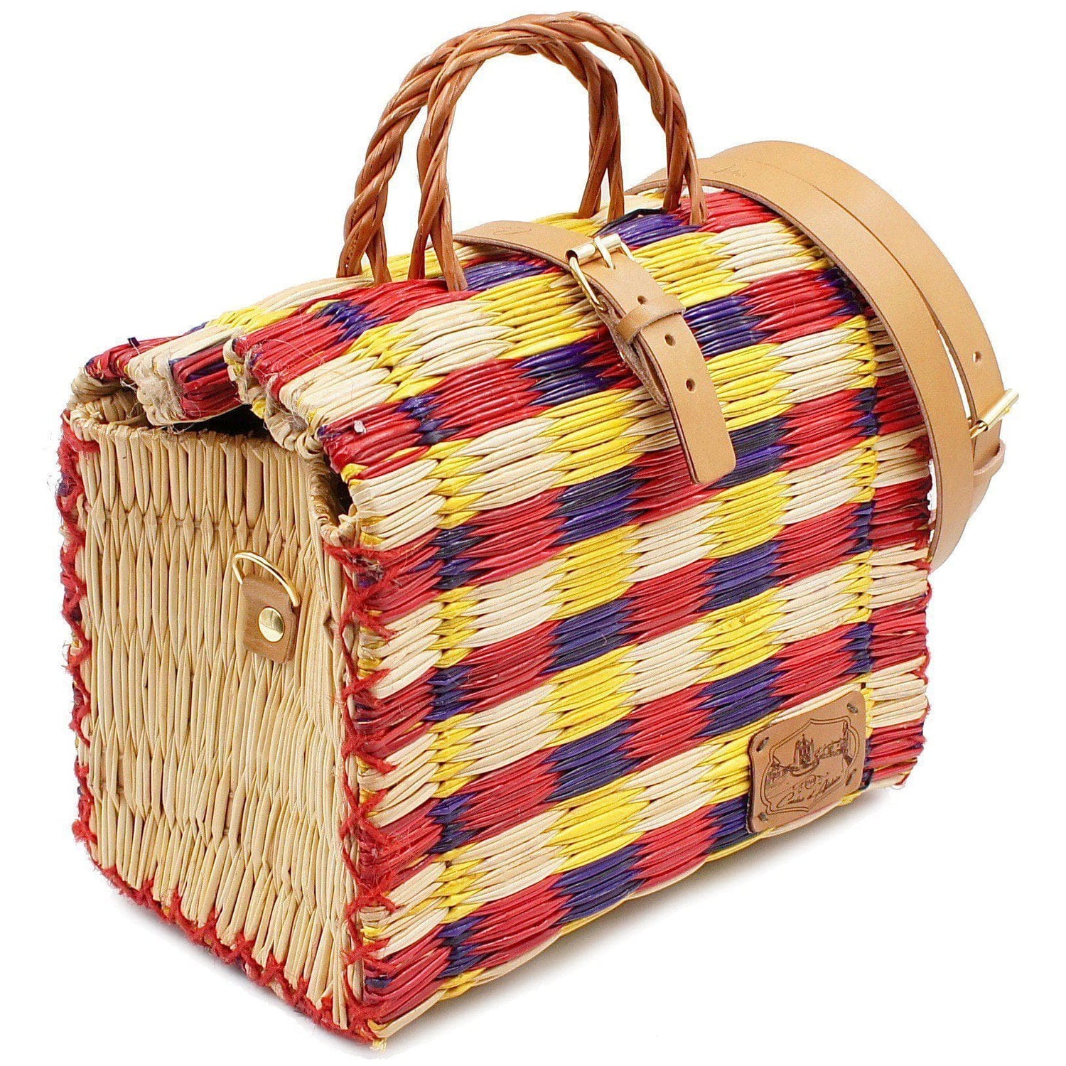 Sac cabas en jonc 26cm - Multicolore
