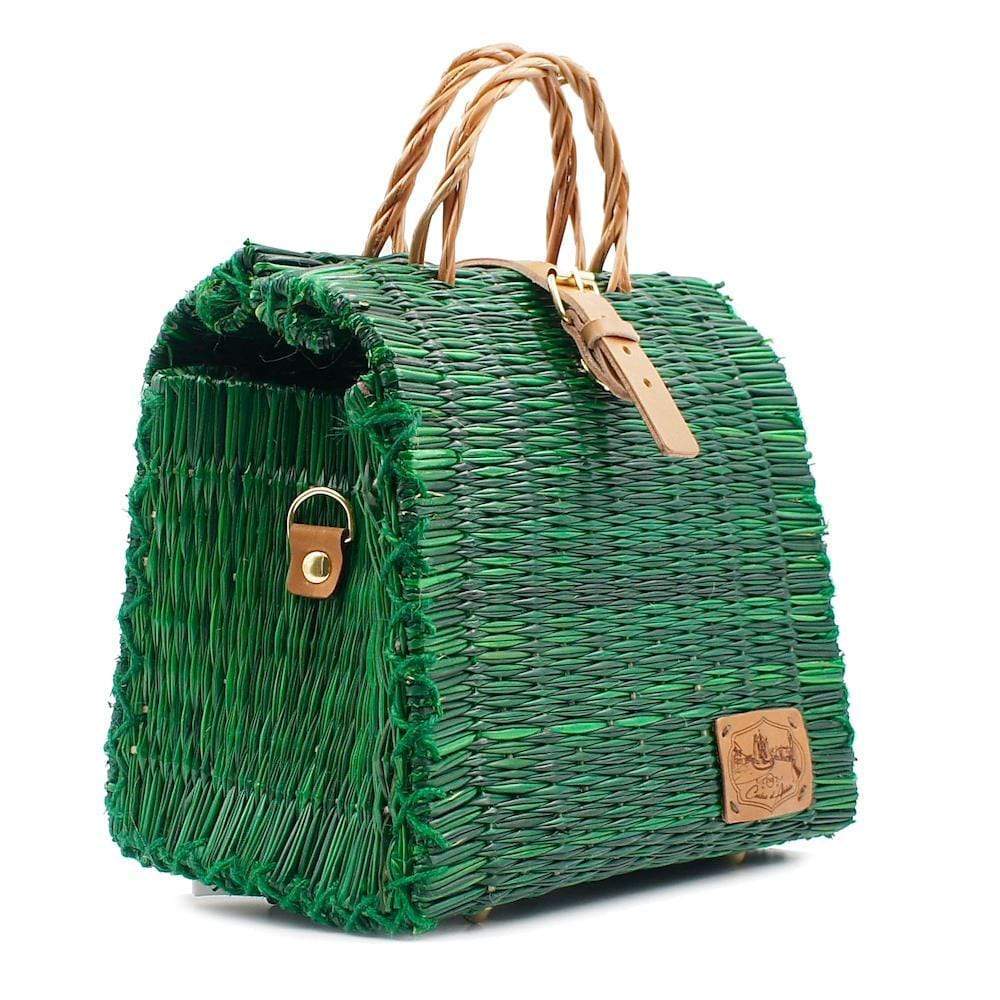 Sac cabas en jonc 26cm - Vert
