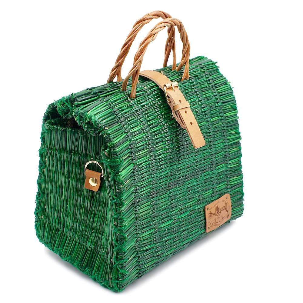 Sac cabas en jonc 26cm - Vert