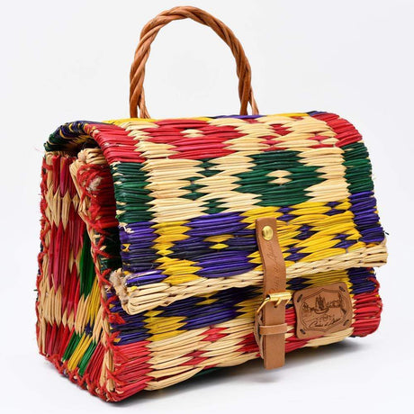 Sac cartable en jonc I Produit du Portugal Sac cartable en jonc 25cm - Multicolore