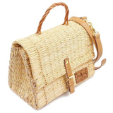 Sac cartable en jonc naturel I Mode portugaise Sac cartable en jonc 30cm - Naturel