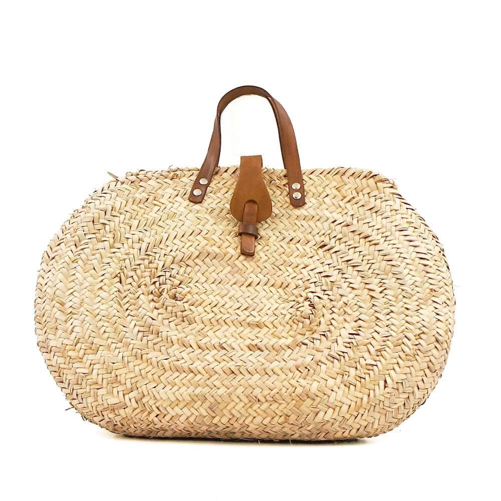 Sac ovale en paille tressée