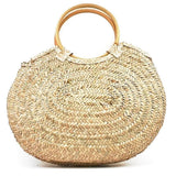 Sac ovale en paille tressée