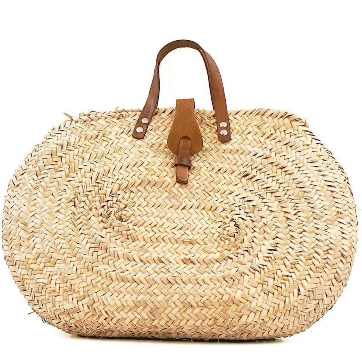 Sac ovale en paille tressée