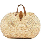 Sac ovale en paille tressée