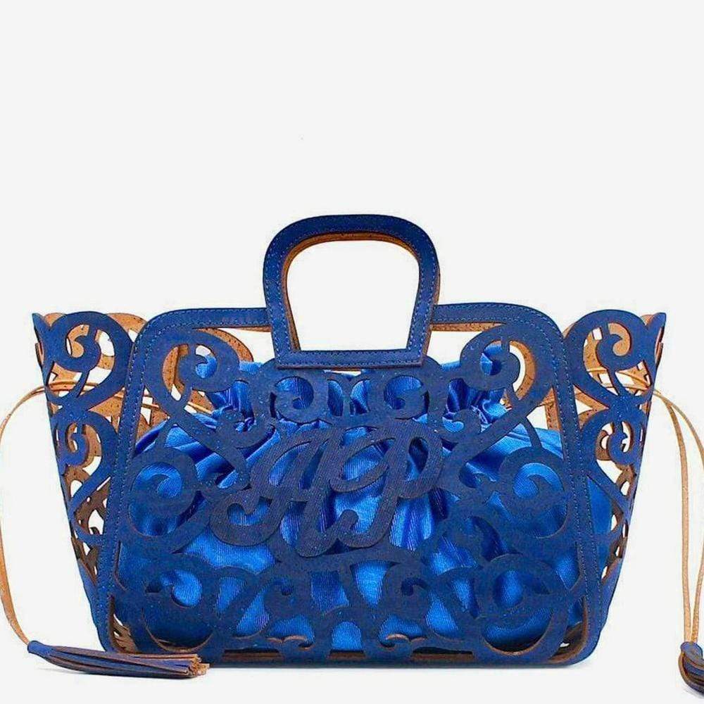 Sac panier en liège Bleu