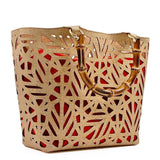 Sac panier en liège Doré et Rouge