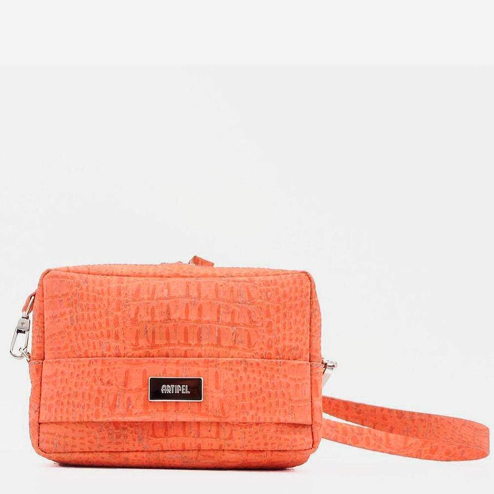 Sac pochette banane en liège orange