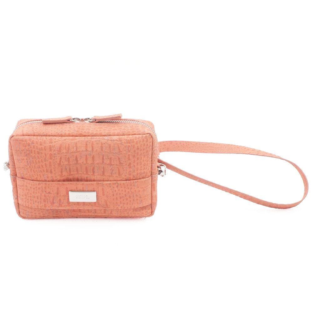 Sac pochette banane en liège orange