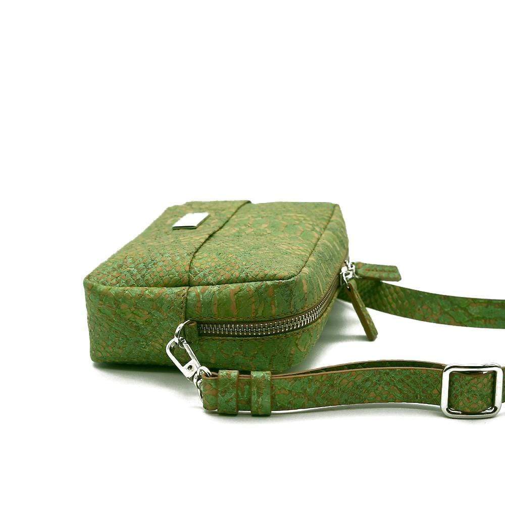 Sac pochette banane en liège vert
