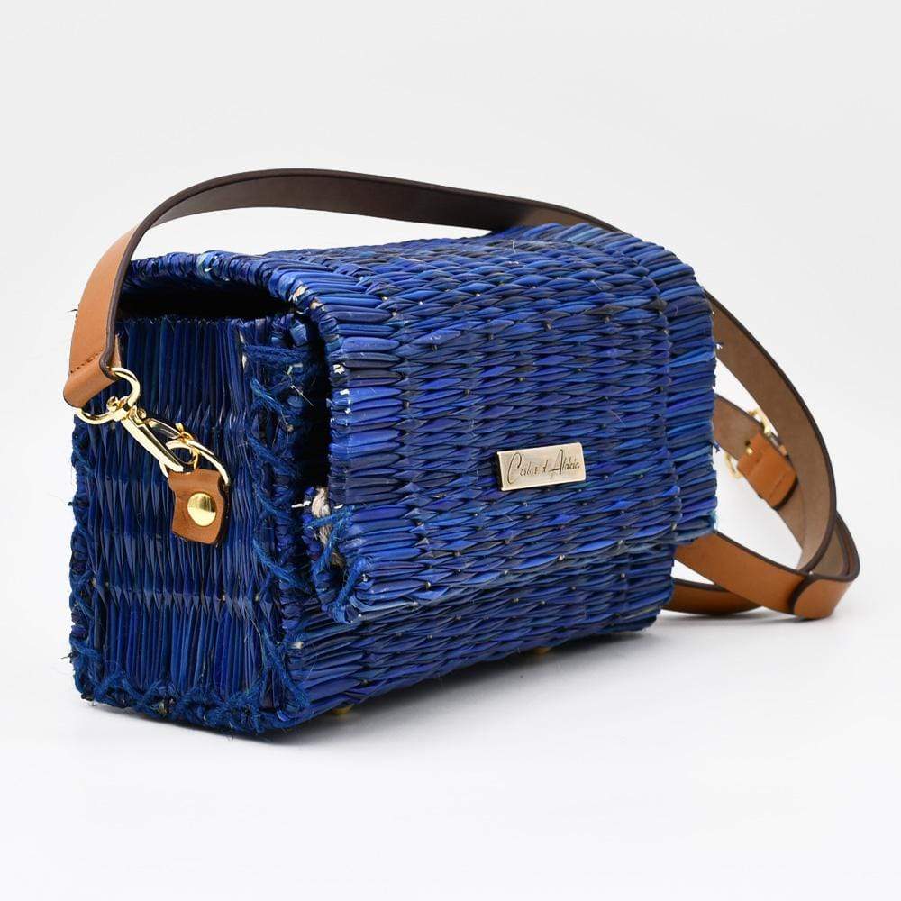 Reed clutch Bag - 22cm - Blue