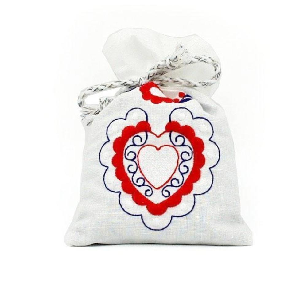 Hearth of Viana I Embroidered linen lavender bag