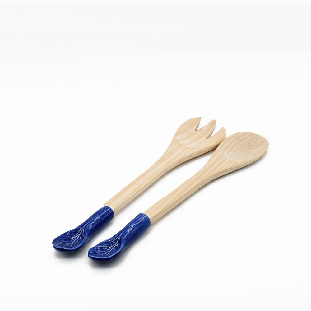 Saladier en forme de chou bleu I Vaisselle traditionnelle portugaise Saladier haut en céramique "Couve" - Bleu