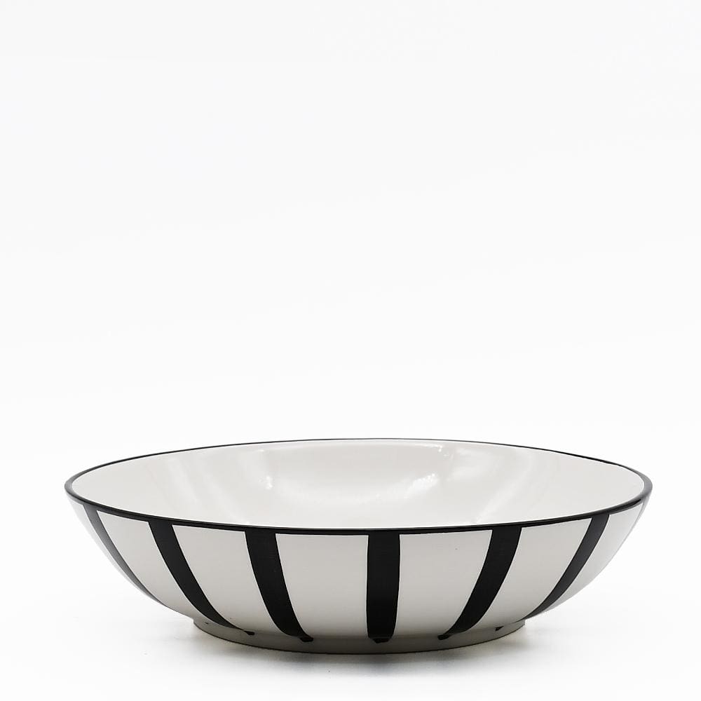 Saladier en porcelaine portugaise I Vaisselle du Portugal en ligne Saladier "Costa Nova Mar" 25cm - Noir